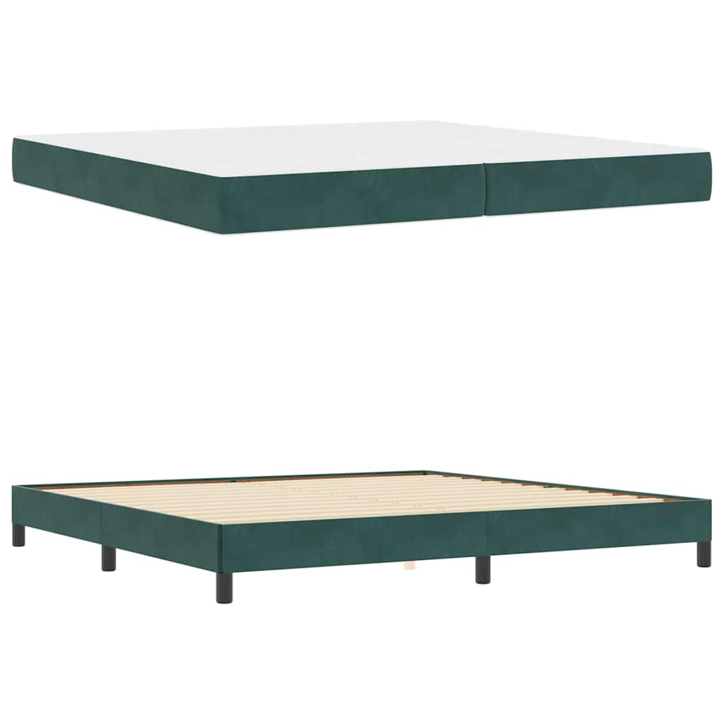 Letto box spring con materasso Verde Scuro 200 x 210 cm Velluto - homemem39