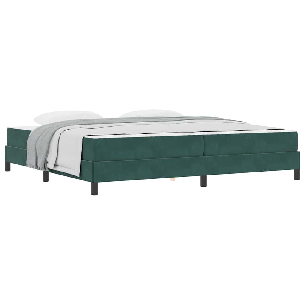 Letto box spring con materasso Verde Scuro 200 x 210 cm Velluto