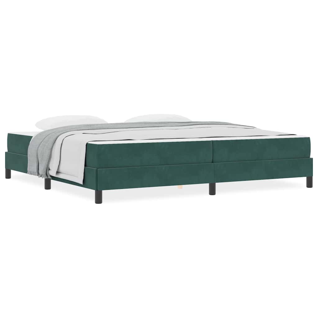 Letto box spring con materasso Verde Scuro 200 x 210 cm Velluto