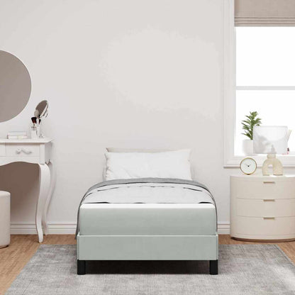 Letto a molle con materasso Grigio chiaro 80 x 220 cm Tessuto