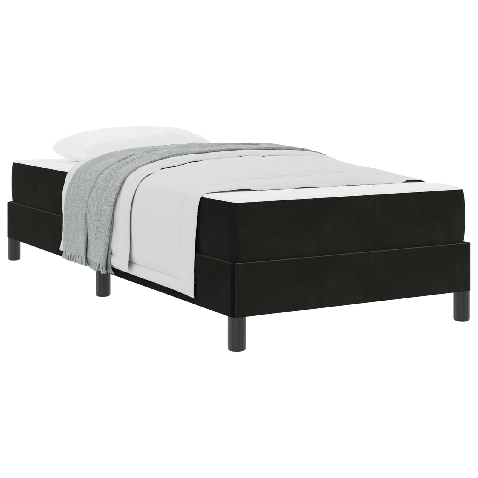 Letto a molle con materasso Nero 90 x 220 cm Tessuto | homemem39