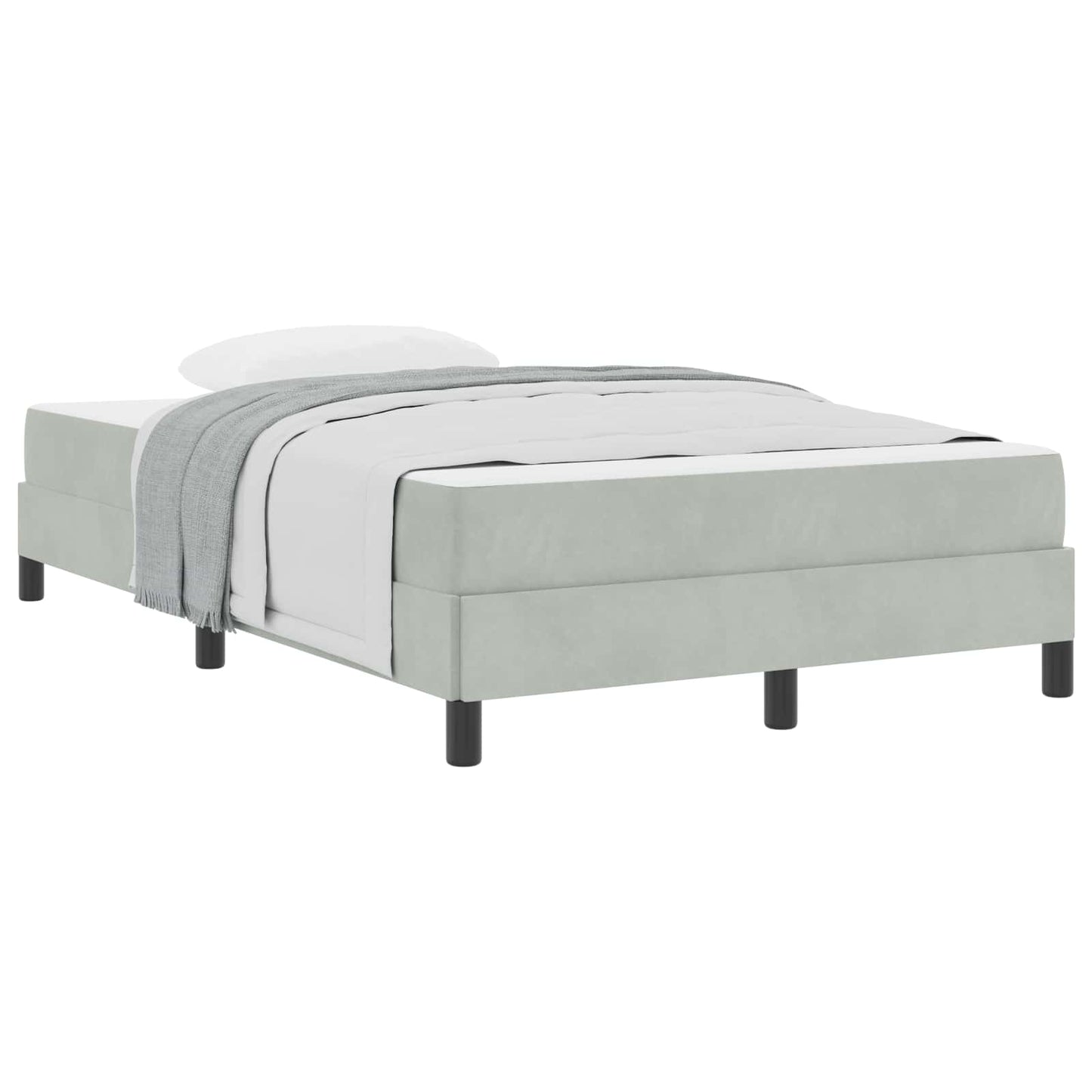 Letto a molle con materasso Grigio chiaro 120 x 220 cm Tessuto