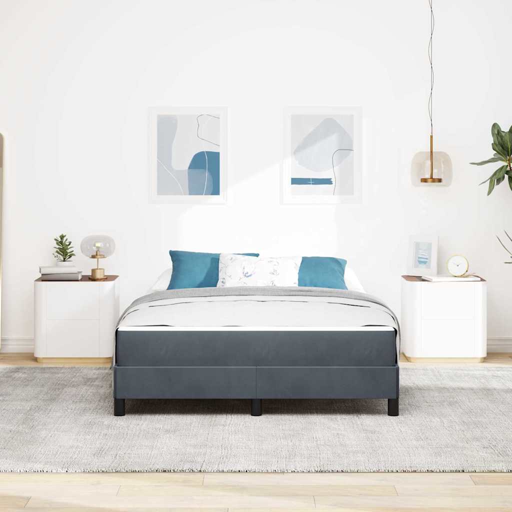 Letto a molle con materasso Grigio scuro 160 x 220 cm Tessuto | homemem39