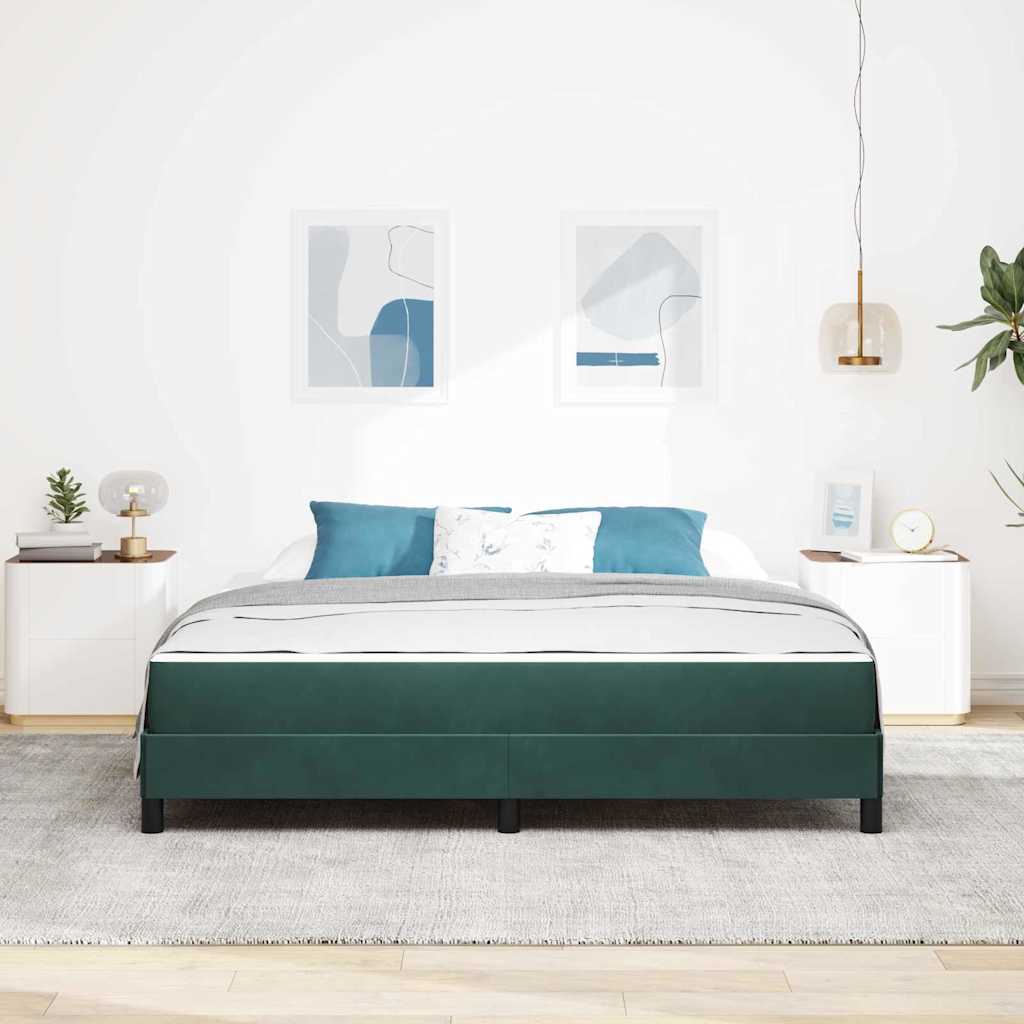 Letto a molle con materasso Verde Scuro 180 x 220 cm Tessuto | homemem39