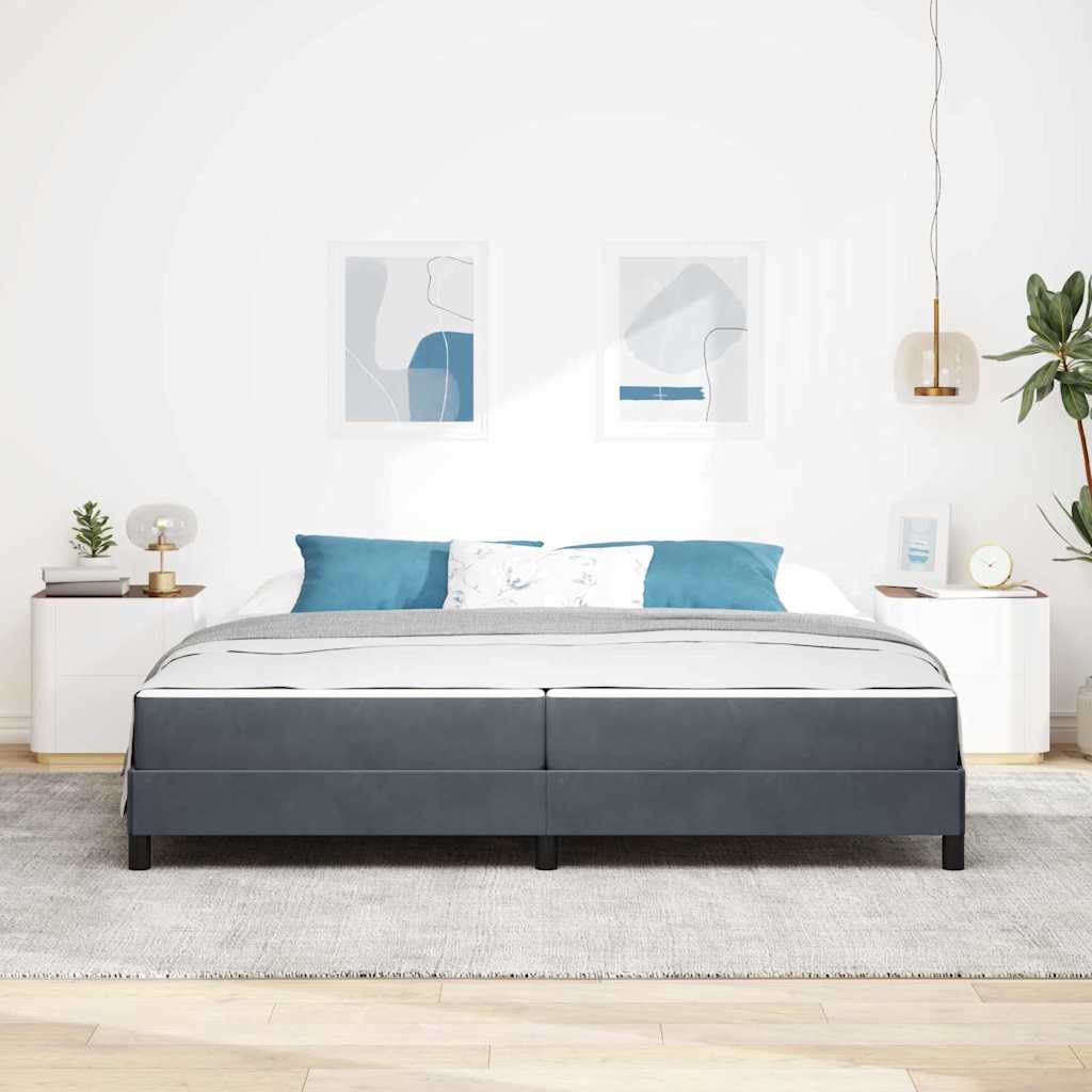 Letto a molle con materasso Grigio scuro 200 x 220 cm Tessuto | homemem39