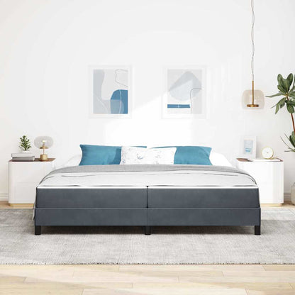 Letto a molle con materasso Grigio scuro 200 x 220 cm Tessuto | homemem39