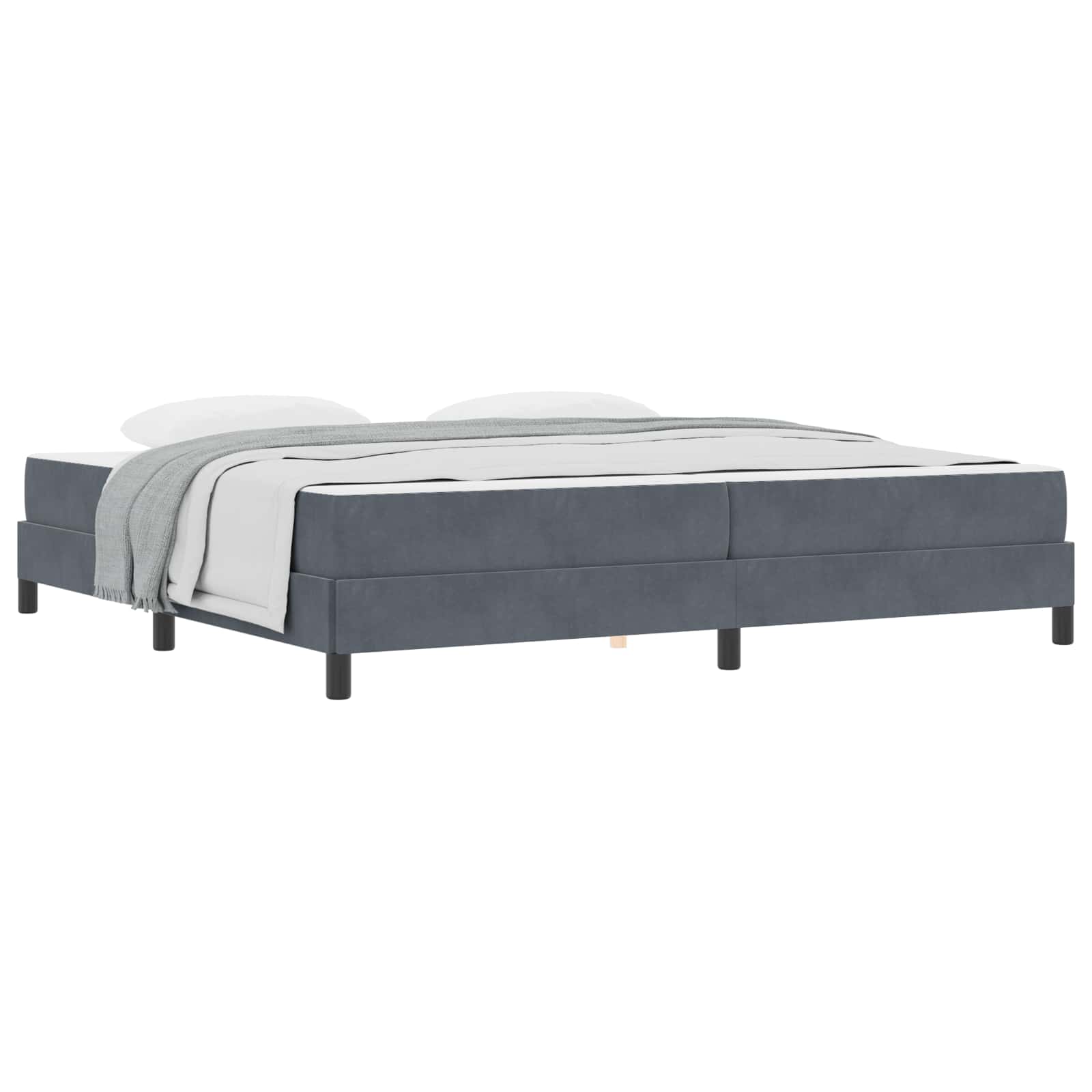 Letto a molle con materasso Grigio scuro 200 x 220 cm Tessuto | homemem39