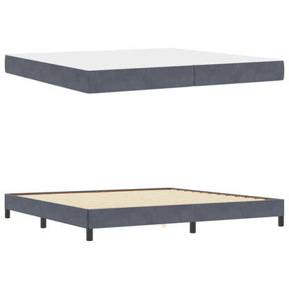 Letto a molle con materasso Grigio scuro 200 x 220 cm Tessuto | homemem39