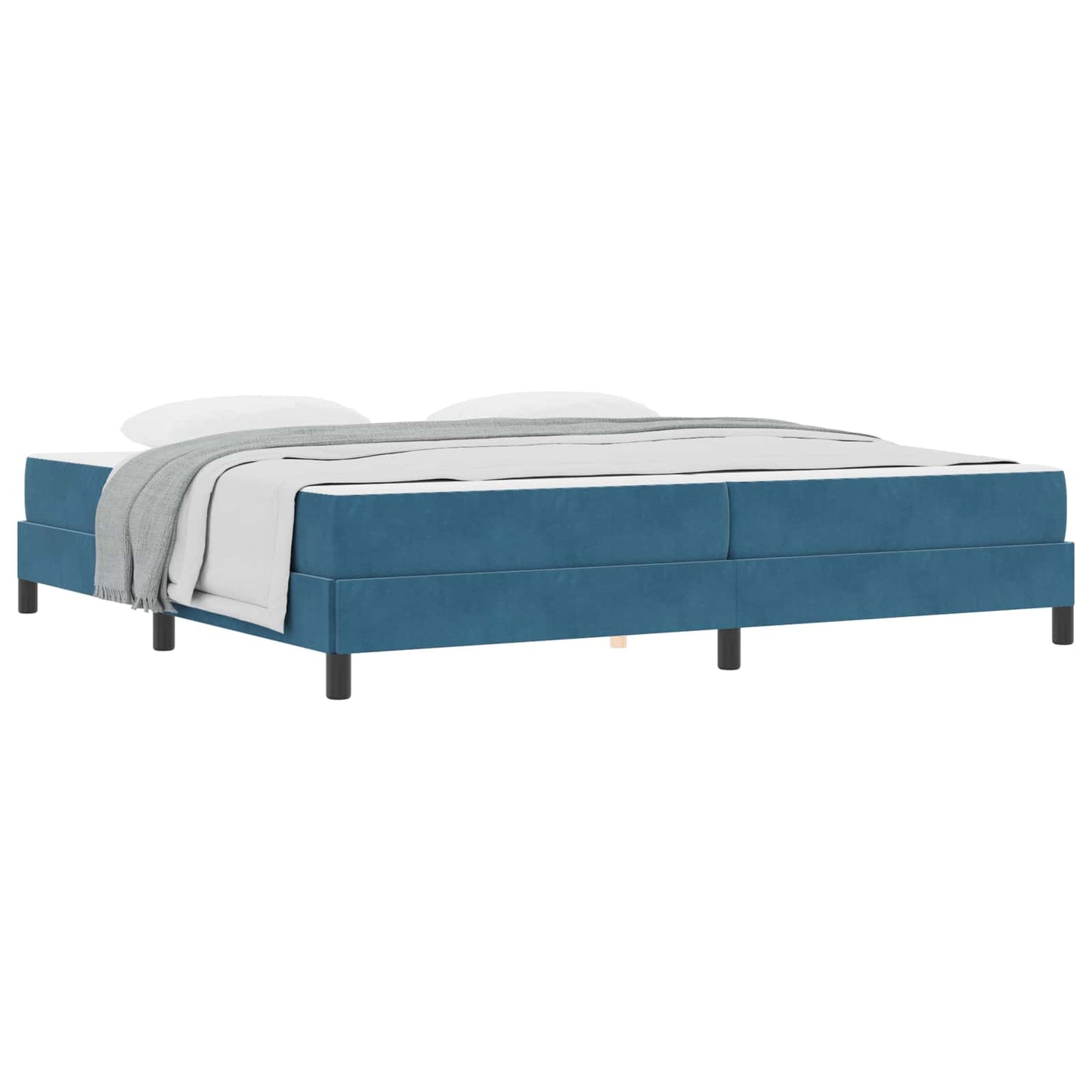 Letto a molle con materasso Blu Scuro 200 x 220 cm Tessuto | homemem39