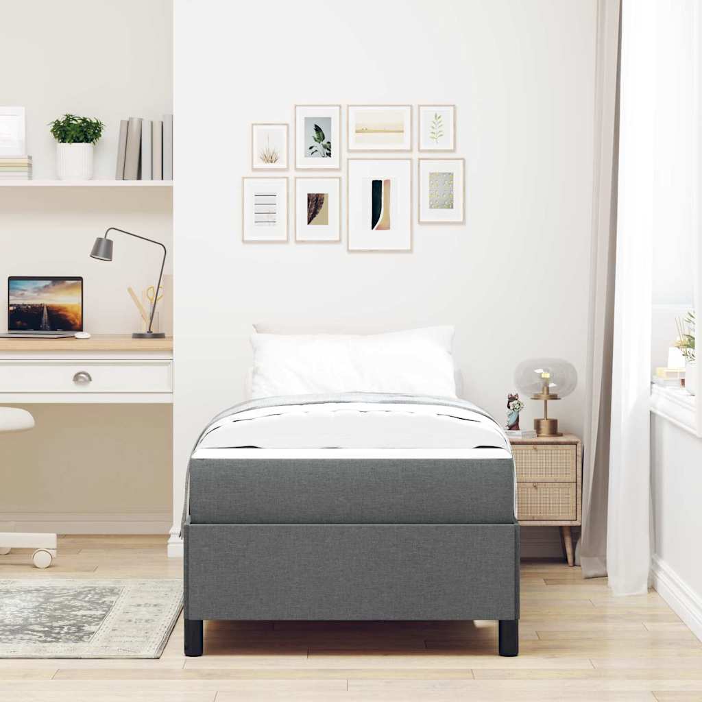 Letto a molle Grigio scuro e Nero 80 x 200 cm