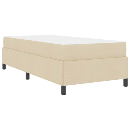 Letto a molle con materasso Crema 90 x 190 cm Tessuto