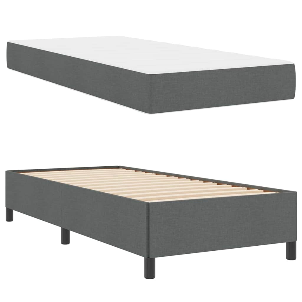Letto a molle Grigio scuro e Nero 90 x 200 cm
