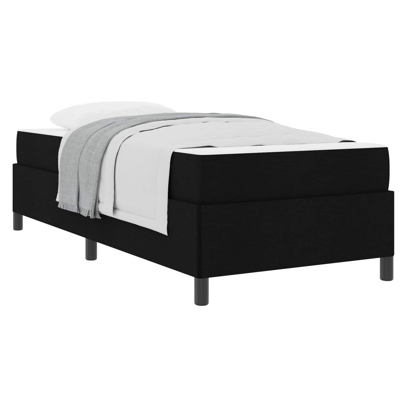 Letto a molle Nero 100 x 200 cm Tessuto | homemem39