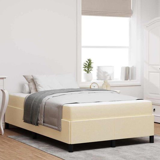 Letto a molle Crema 120 x 190 cm Tessuto | homemem39