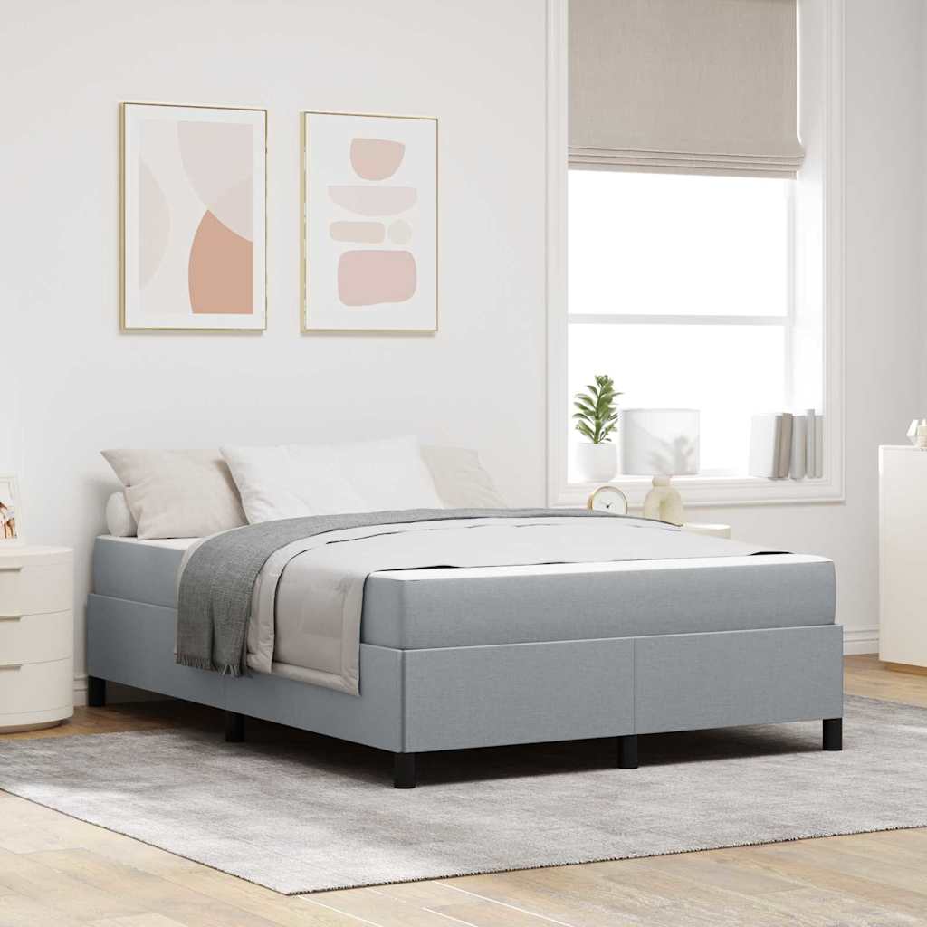 Letto a molle con materasso Grigio chiaro 140 x 190 cm Tessuto | homemem39