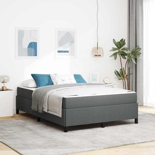 Letto a molle Grigio scuro e Nero 140 x 190 cm
