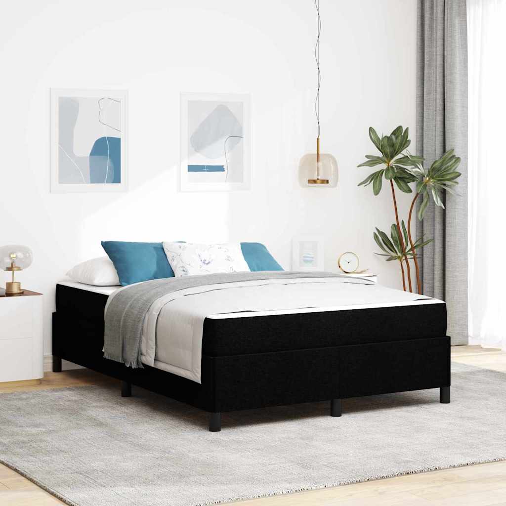 Letto a molle con materasso Nero 140 x 190 cm Tessuto | homemem39
