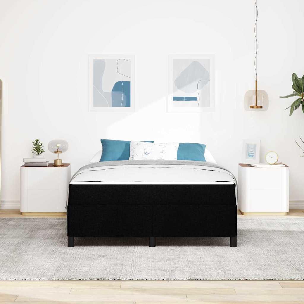 Letto a molle con materasso Nero 140 x 190 cm Tessuto | homemem39