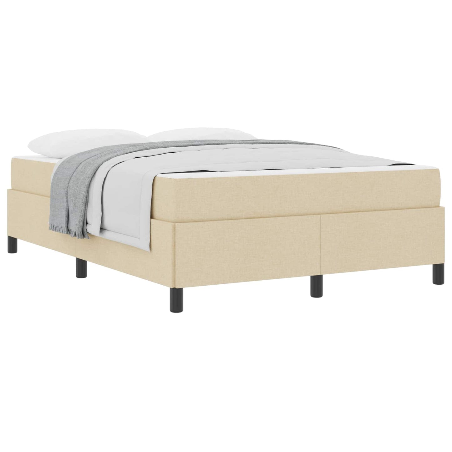 Letto a molle con materasso Crema 140 x 190 cm Tessuto | homemem39