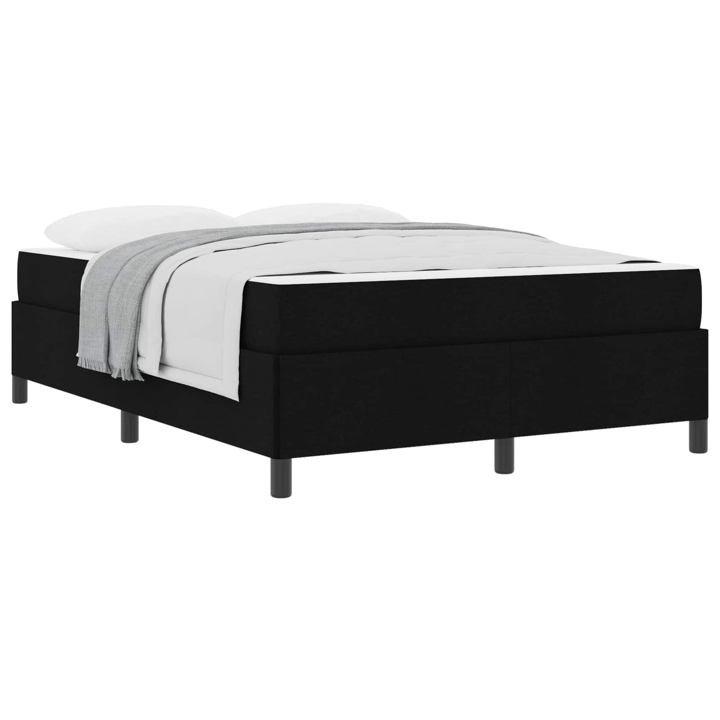 Letto a molle Nero 140 x 200 cm Tessuto