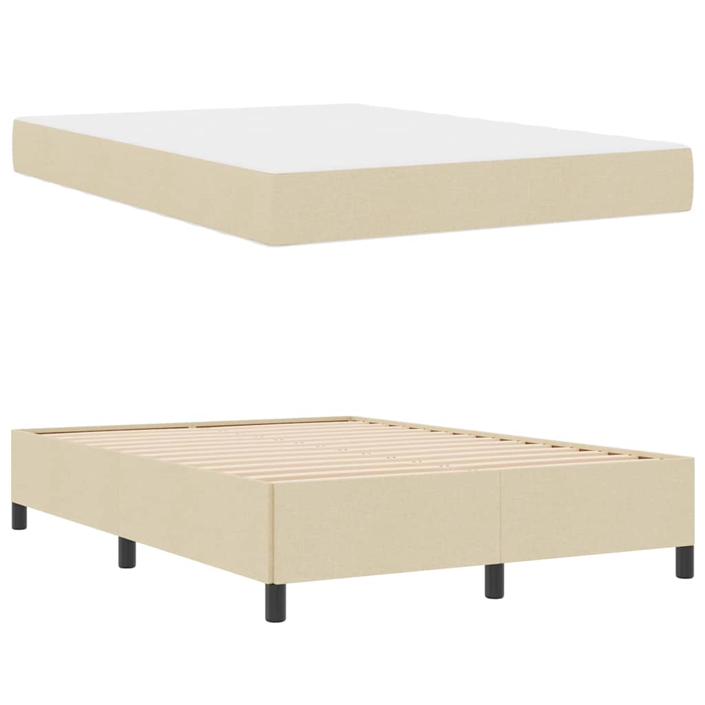 Letto a molle Crema e Nero 160 x 200 cm