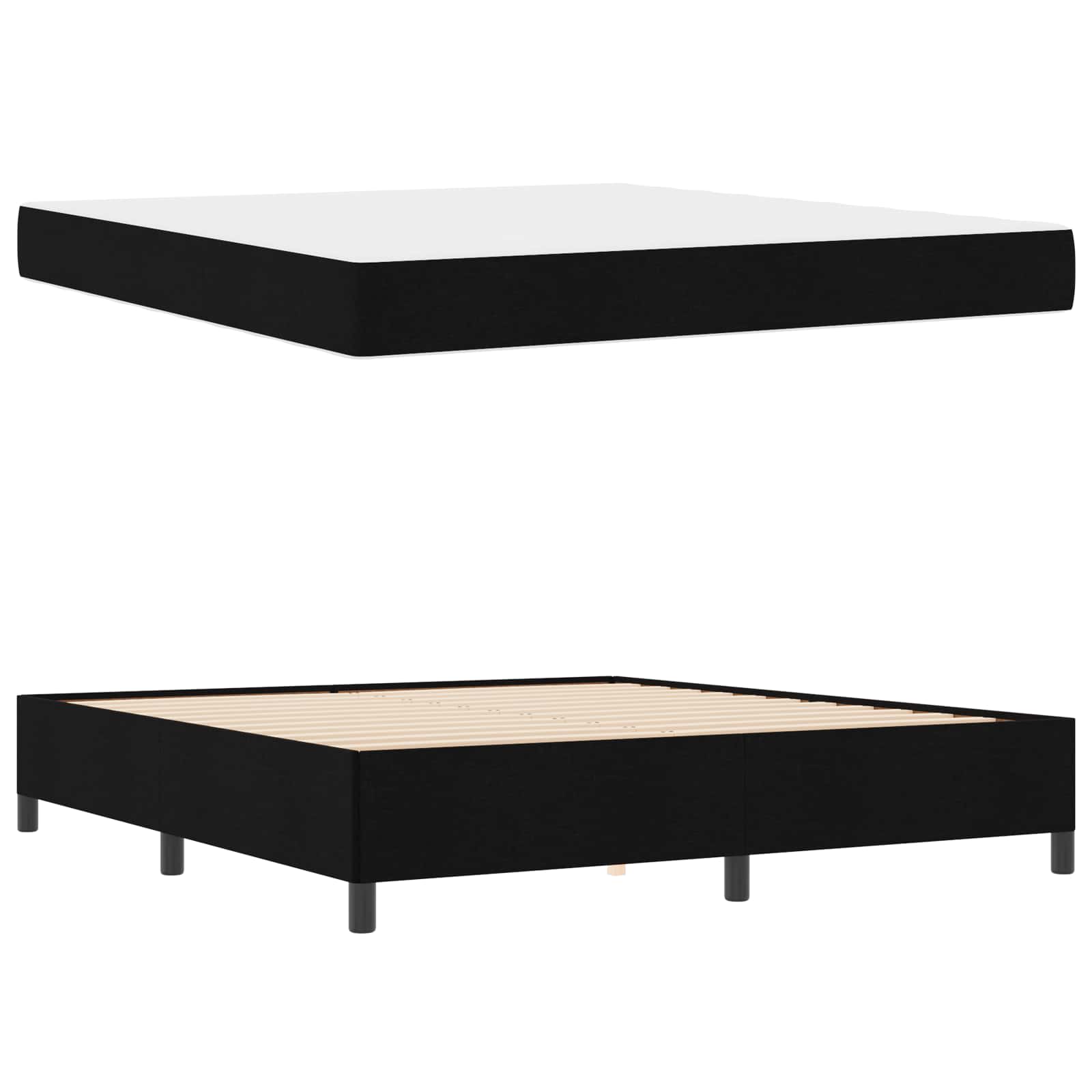 Letto a molle Nero 180 x 200 cm Tessuto | homemem39
