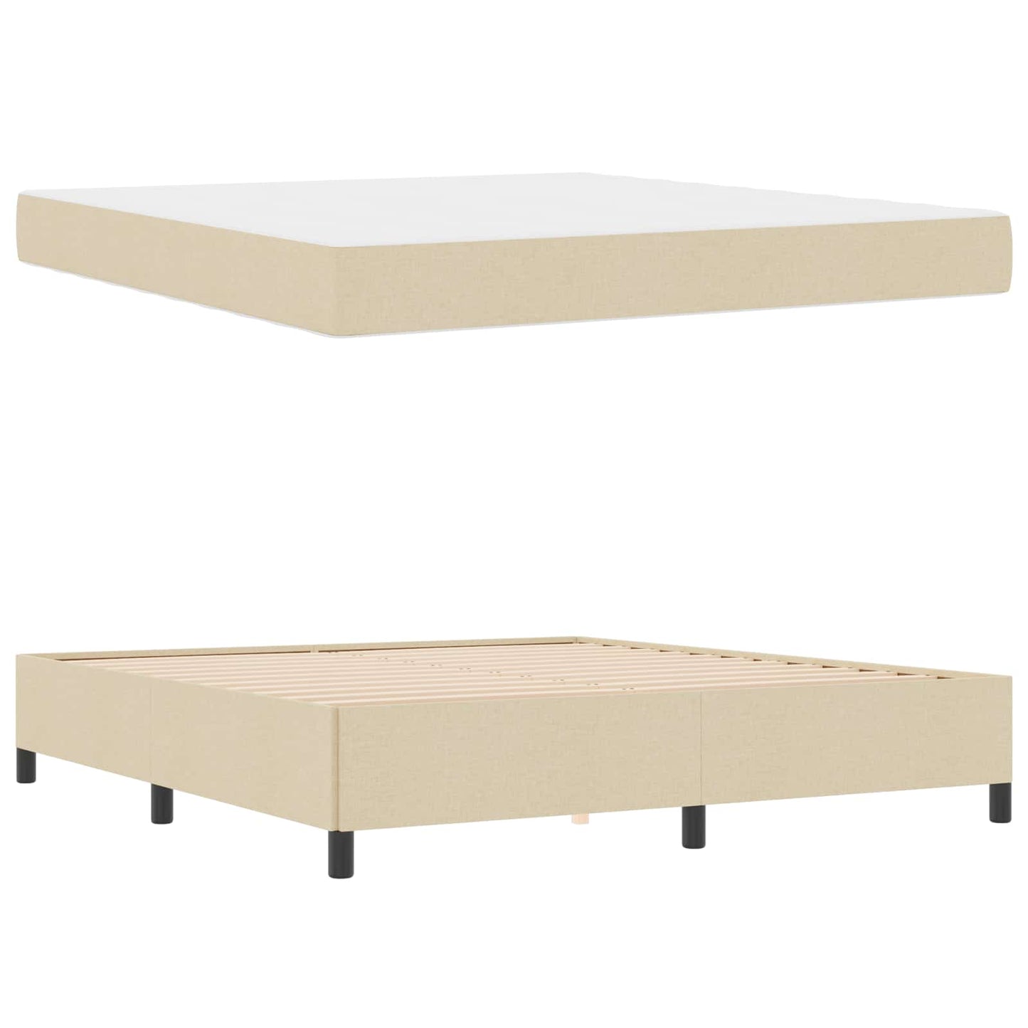 Letto a molle Crema 180 x 200 cm Tessuto