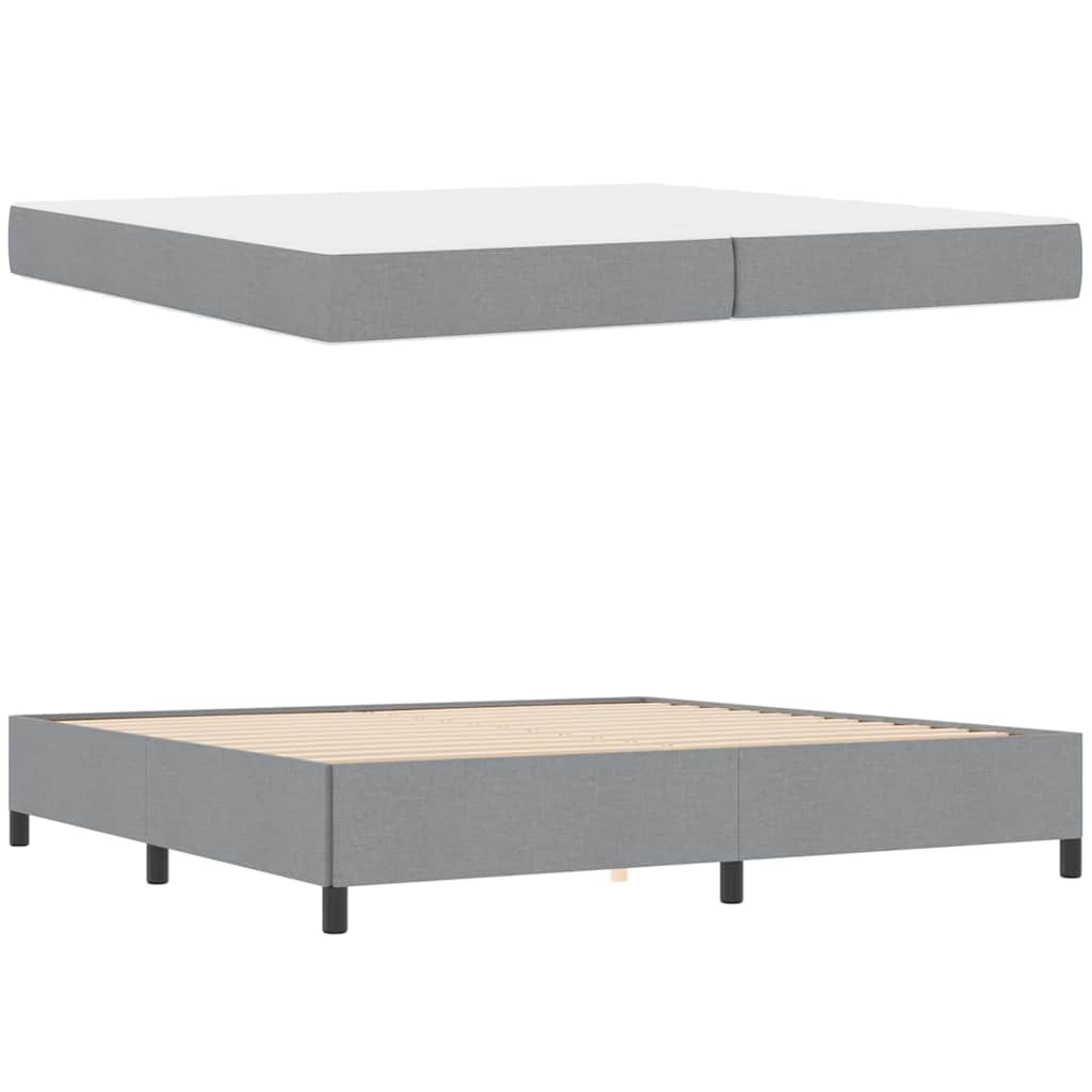 Letto a molle Grigio chiaro e nero 200 x 200 cm - homemem39