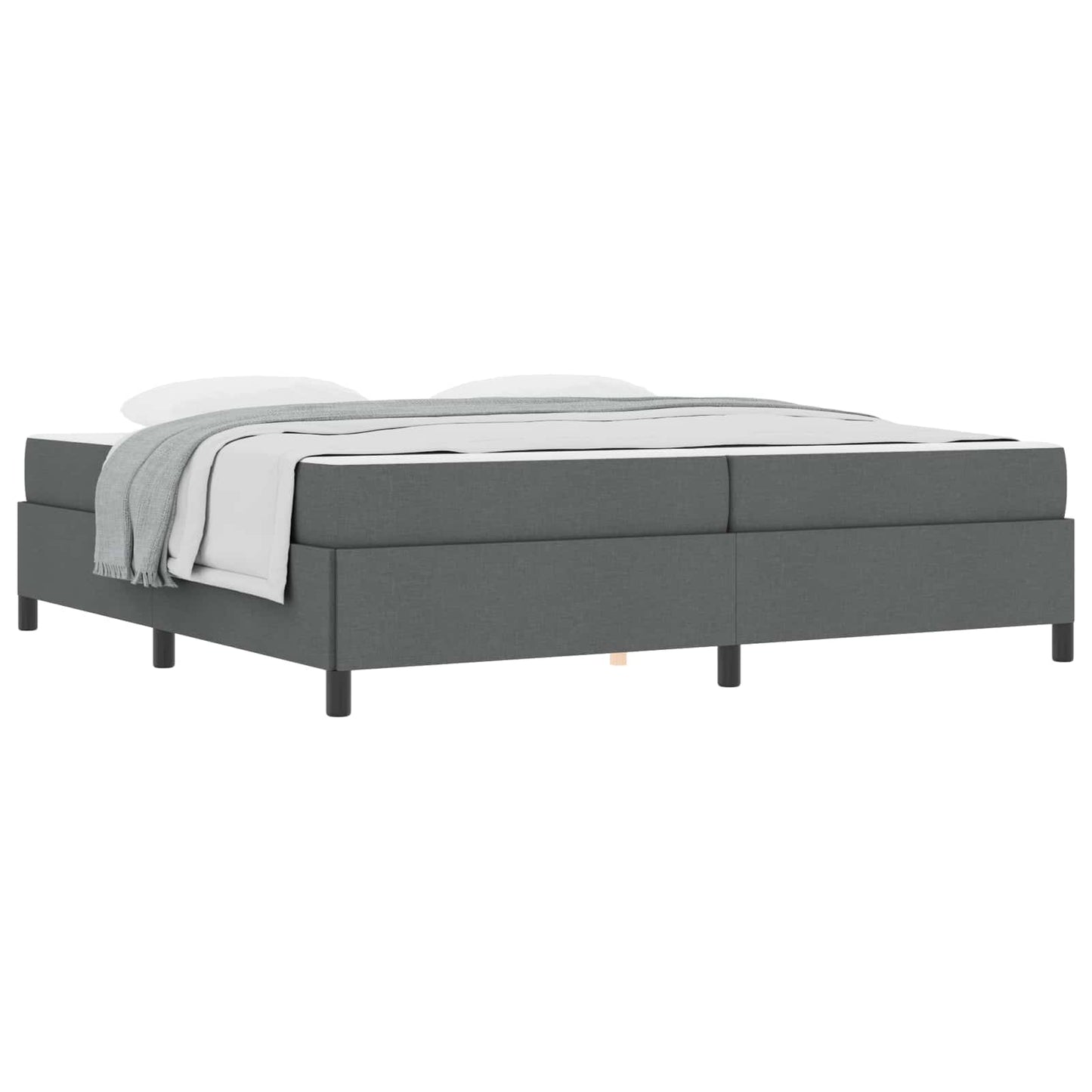 Letto a molle Grigio scuro 200 x 200 cm Tessuto