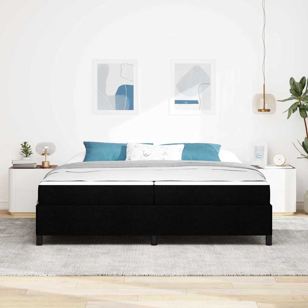 Letto a molle Nero e Nero 200 x 200 cm - homemem39