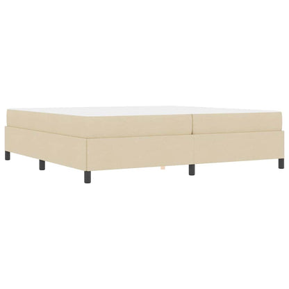 Letto a molle Crema 200 x 200 cm Tessuto