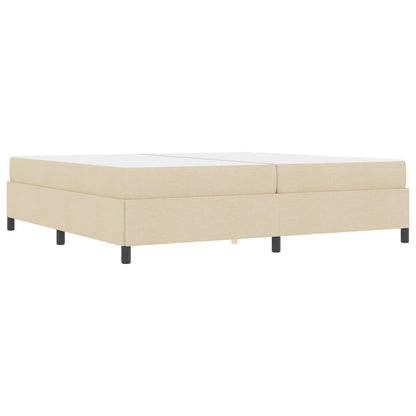 Letto a molle con materasso Crema 200 x 200 cm Tessuto | homemem39