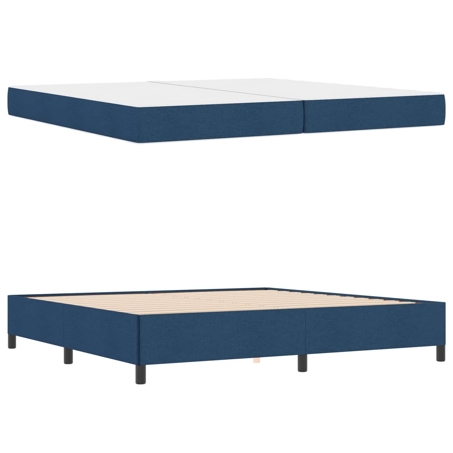 Letto a molle con materasso Blu 200 x 200 cm Tessuto | homemem39