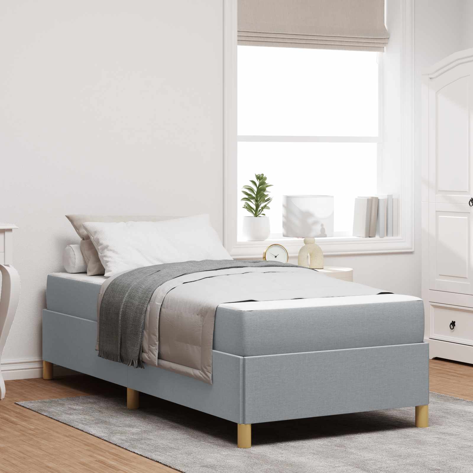 Struttura del letto Grigio chiaro 80 x 200 cm Tessuto | homemem39