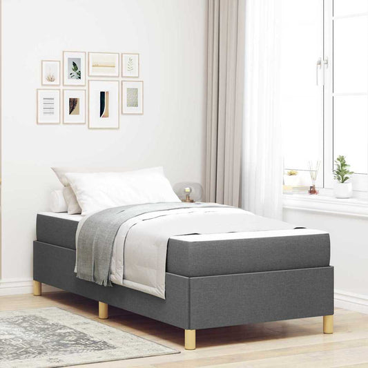 Letto a molle Bianco e Grigio Scuro e Marrone e Grigio Scuro - homemem39