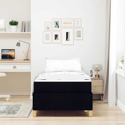 Letto a molle Nero e Marrone e Bianco 80 x 200 cm Tessuto