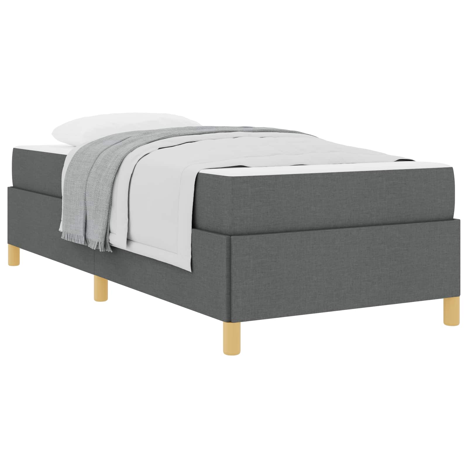 Struttura del letto Grigio scuro 90 x 190 cm Tessuto | homemem39