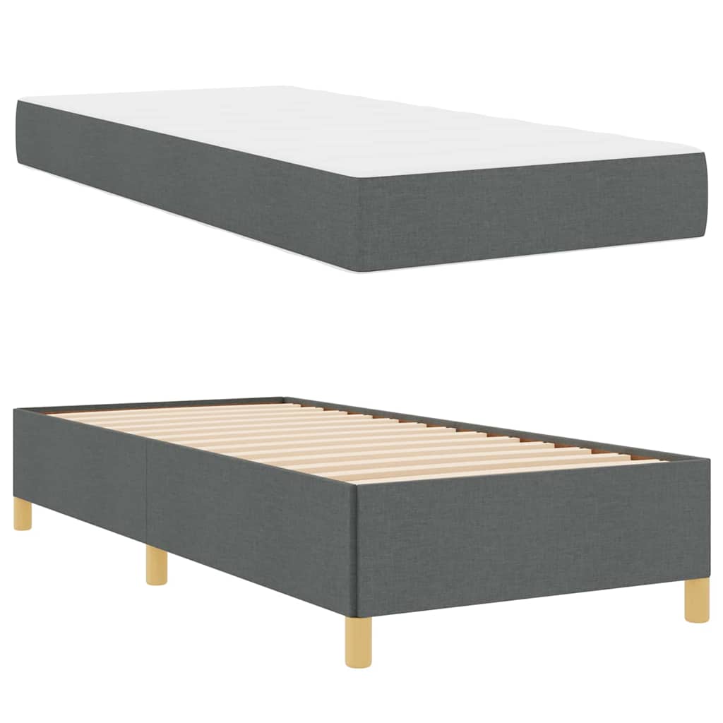 Letto a molle Grigio Scuro e Marrone e Bianco e Grigio Scuro - homemem39
