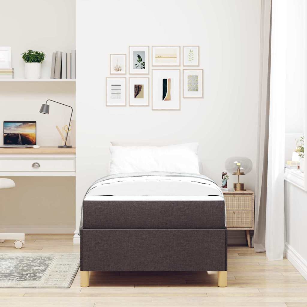 Struttura del letto Marrone Scuro 90 x 190 cm Tessuto | homemem39