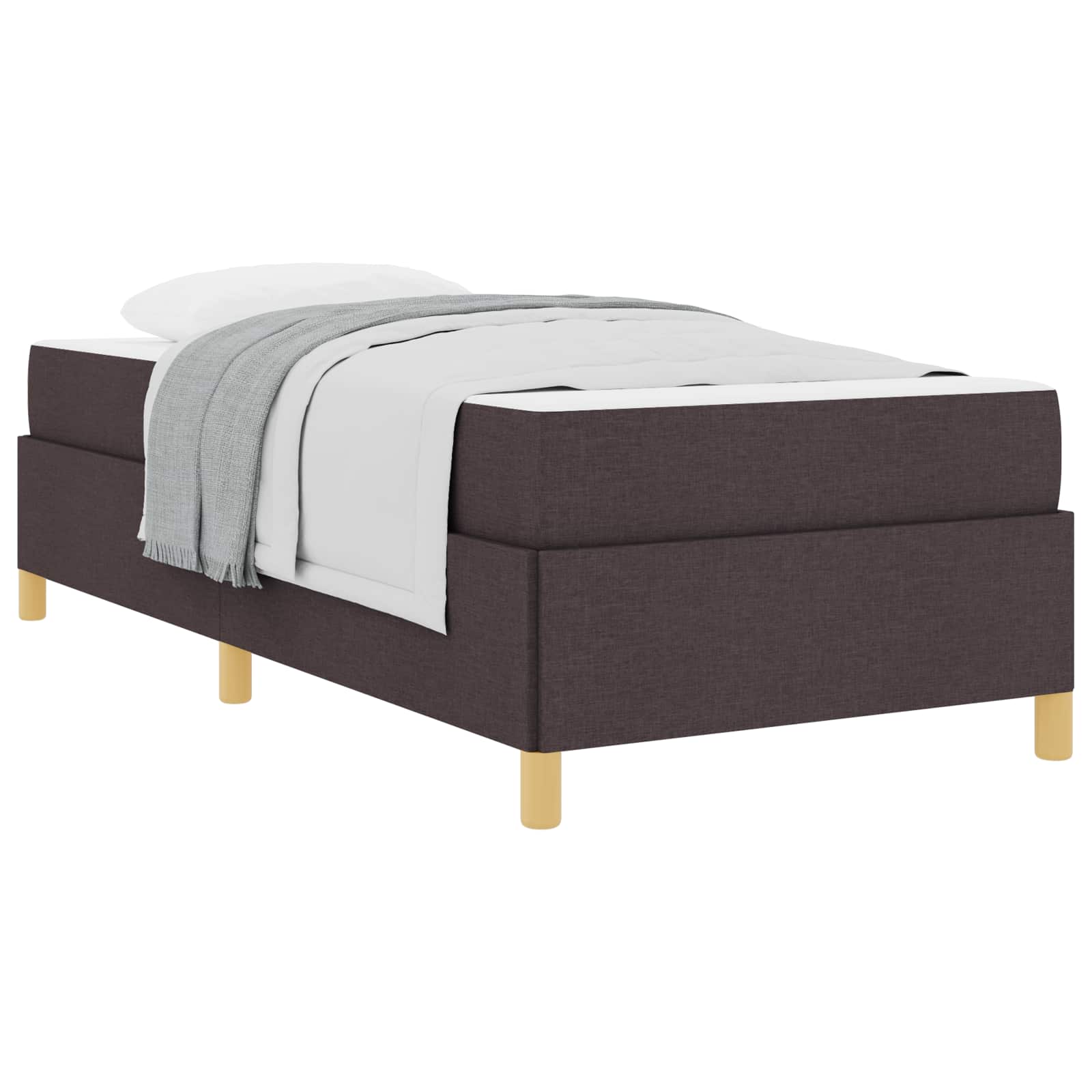 Struttura del letto Marrone Scuro 90 x 190 cm Tessuto | homemem39