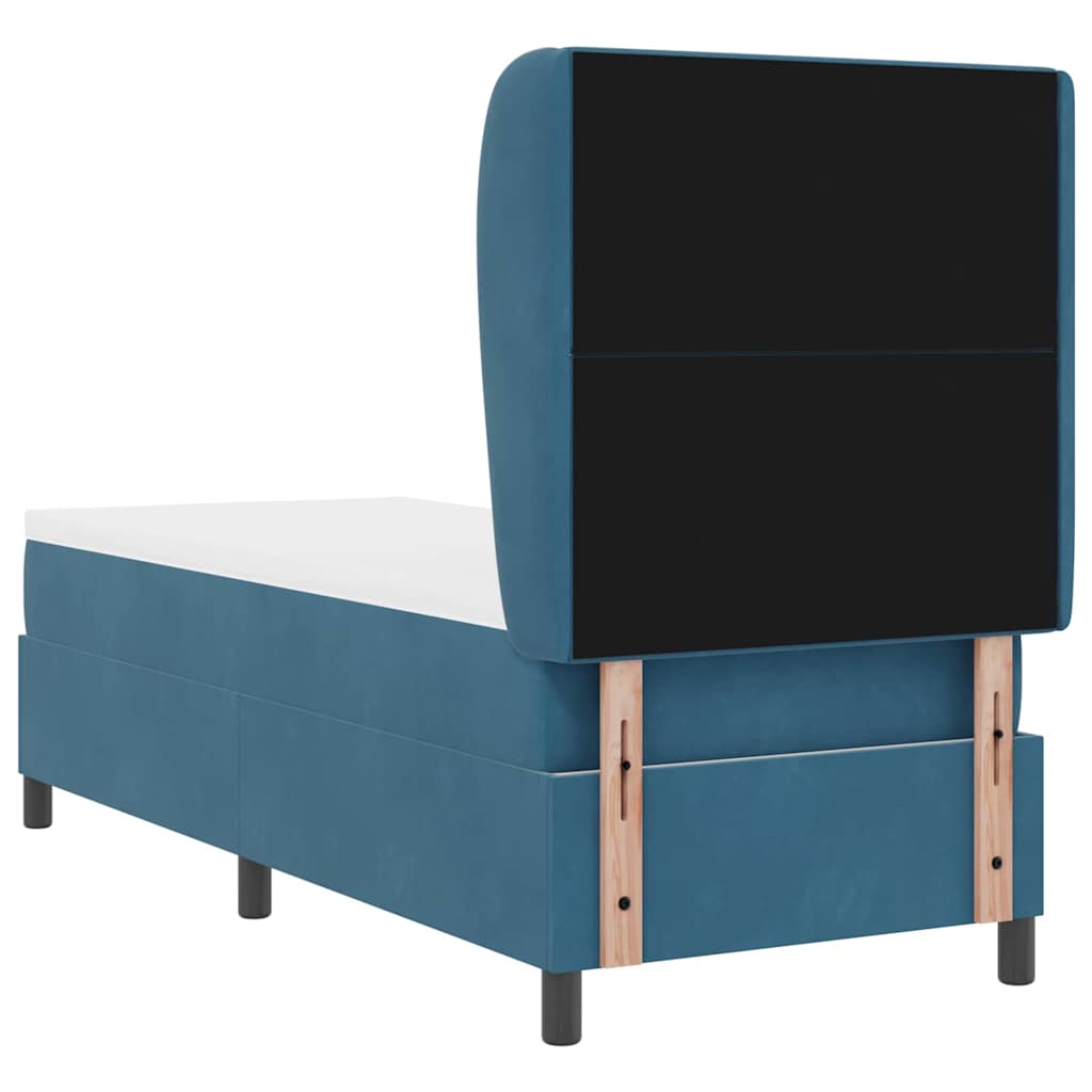 Letto a molle con testiera Blu Scuro 200 x 80 cm Velluto | homemem39