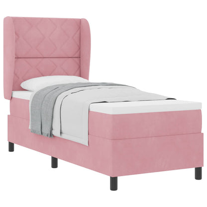 Letto a molle con testiera Rosa 200 x 80 cm Velluto | homemem39