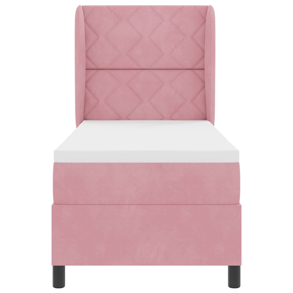 Letto a molle con testiera Rosa 200 x 80 cm Velluto | homemem39