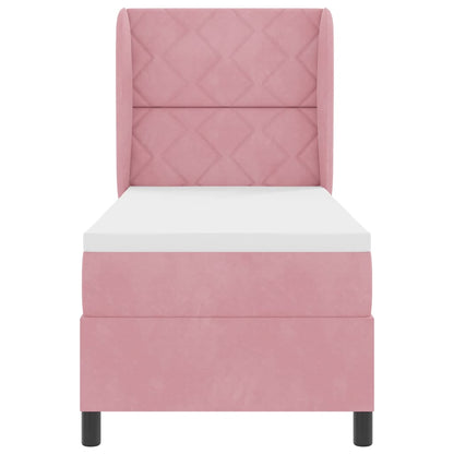 Letto a molle con testiera Rosa 200 x 80 cm Velluto | homemem39