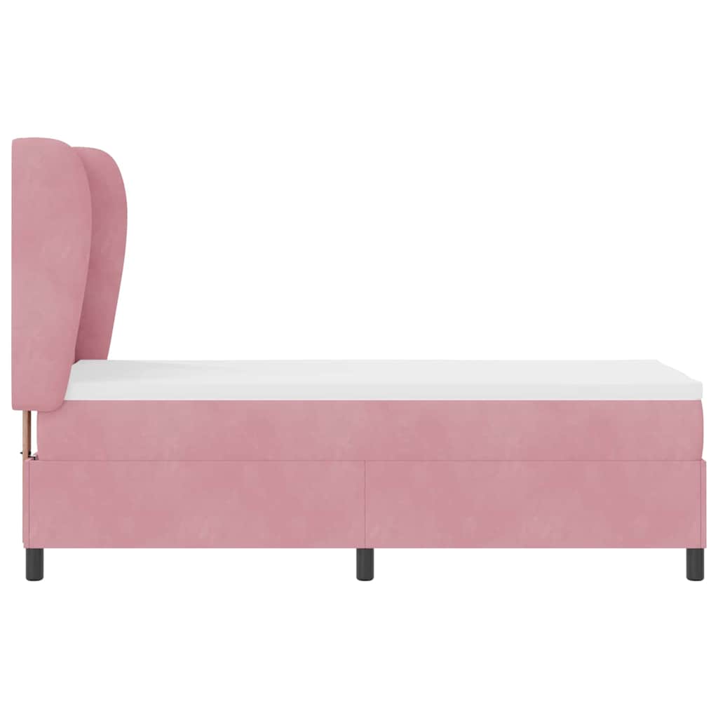 Letto a molle con testiera Rosa 200 x 80 cm Velluto | homemem39