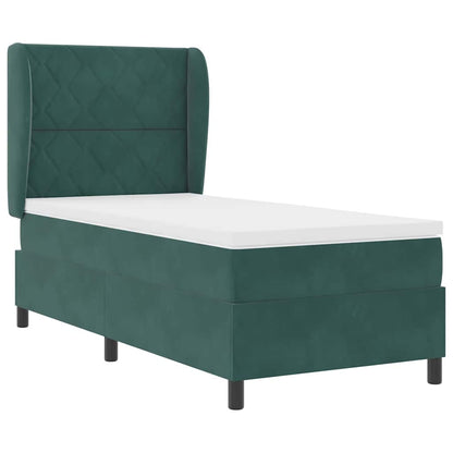 Letto a molle con testiera Verde Scuro 190 x 90 cm Velluto | homemem39