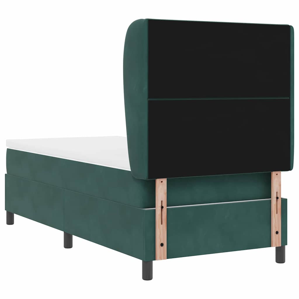 Letto a molle con testiera Verde Scuro 190 x 90 cm Velluto | homemem39