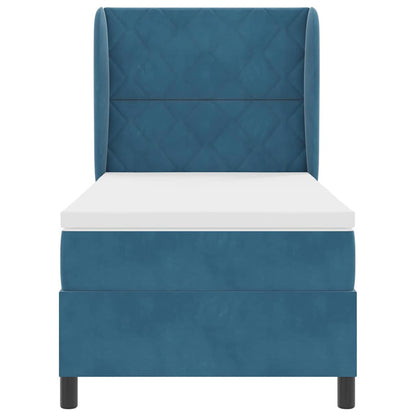 Letto a molle con testiera Blu Scuro 190 x 90 cm Velluto | homemem39