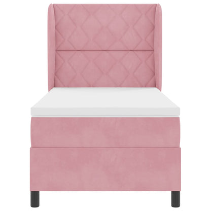 Letto a molle con testiera Rosa 200 x 90 cm Velluto | homemem39