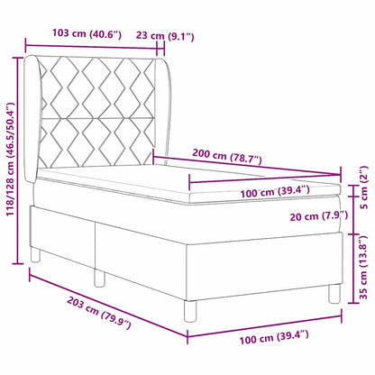 Letto a molle con testiera Verde Scuro 200 x 100 cm Velluto | homemem39